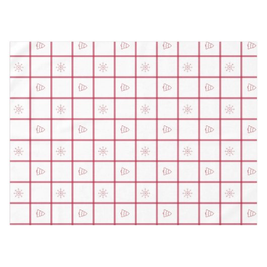 Red Gingham Christmas Pattern Tischdecke (Vorderseite (Horizontal))