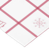 Red Gingham Christmas Pattern Tischdecke (Schrägansicht)