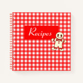 Red Gingham Cookie Rezept Binder Notizblock (Vorderseite)