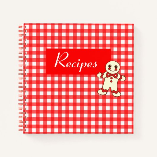 Red Gingham Cookie Rezept Binder Notizblock (Vorderseite)