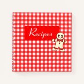 Red Gingham Cookie Rezept Binder Notizblock (Vorderseite)