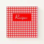 Red Gingham Cookie Rezept Binder Notizblock (Rückseite)