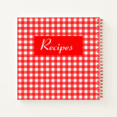Red Gingham Cookie Rezept Binder Notizblock (Rückseite)