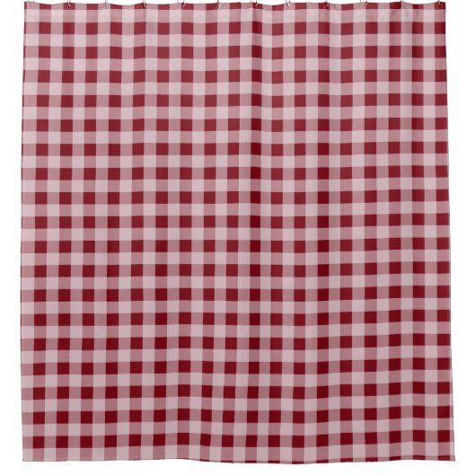 Red Gingham Country Rustikales Badezimmer Dusche V Duschvorhang (Vorderseite)