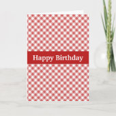 Red Gingham Custom Birthday Card Karte (Vorderseite)