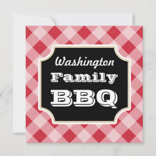 Red Gingham Custom Summer Family GRILLEN Einladung