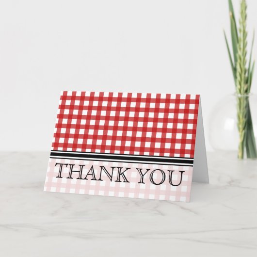 Red Gingham Dankeschön Card Dankeskarte (Vorderseite)