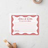 Red Gingham Das ist eine weitere Brautparty Advice Mitteilungskarte (Vorderseite/Rückseite Beispiel)