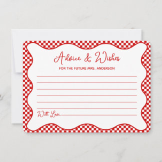 Red Gingham Das ist eine weitere Brautparty Advice Mitteilungskarte