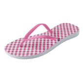 Red Gingham Design Flip Flops Badesandalen (Schrägansicht)