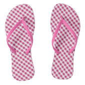 Red Gingham Design Flip Flops Badesandalen (Fußbett)