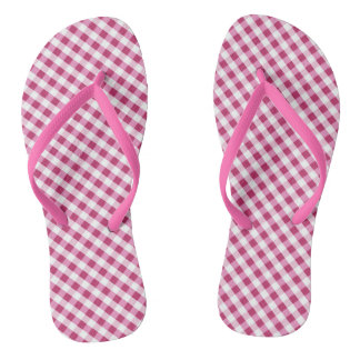 Red Gingham Design Flip Flops Badesandalen