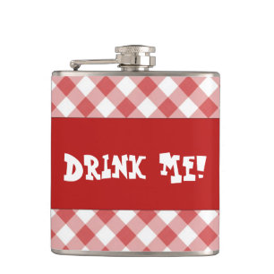 Red Gingham Drink Flachmann