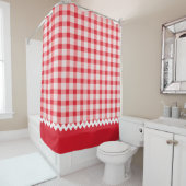 Red Gingham Duwer Vorhang (Beispiel)