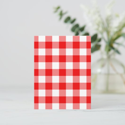 Red Gingham Einladung (Stehend Vorderseite)