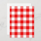 Red Gingham Einladung (Vorne/Hinten)