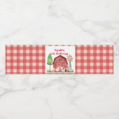Red Gingham Farm First Birthday Drink Label Wasserflaschenetikett (Einzelnes Label)