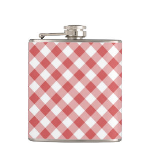 Red Gingham Flask Flachmann