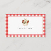 Red Gingham Fresh Off Market Display Dusche Begleitkarte (Rückseite)