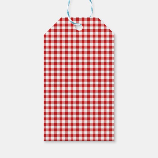 Red Gingham Geschenkanhänger (Vorderseite)