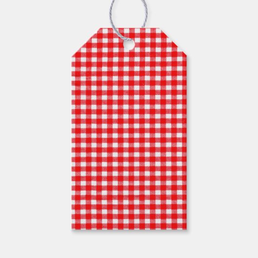 Red Gingham Gift Tag Geschenkanhänger (Vorderseite)