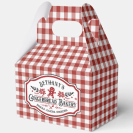 Red Gingham Gingerbread Bäckerei Geschenkschachtel