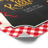 Red Gingham GRILLEN Baby Duwer Diaper Raffle Poster (Ecke)