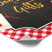 Red Gingham GRILLEN Baby Shower Bücher und Geschen Poster (Ecke)