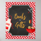 Red Gingham GRILLEN Baby Shower Bücher und Geschen Poster (Vorne)