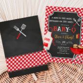 Red Gingham GRILLEN Baby Shower Einladung