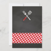 Red Gingham GRILLEN Baby Shower Einladung (Rückseite)