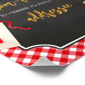 Red Gingham GRILLEN Baby Shower Envelope Station Poster (Ecke)