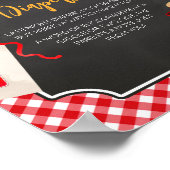 Red Gingham GRILLEN Baby Shower Spate Night Diaper Poster (Ecke)