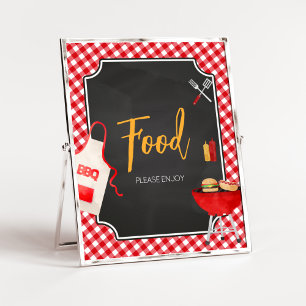 Red Gingham GRILLEN Baby Showfood Poster