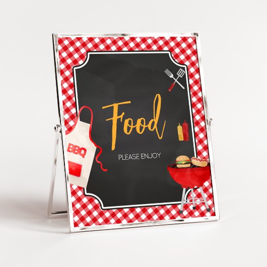 Red Gingham GRILLEN Baby Showfood Poster