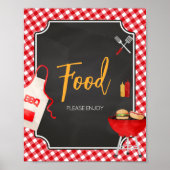 Red Gingham GRILLEN Baby Showfood Poster (Vorne)
