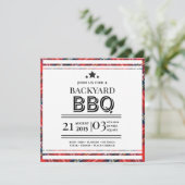 Red Gingham GRILLEN Party Flat Einladung (Stehend Vorderseite)