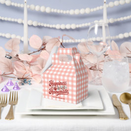 Red Gingham "Happiness is Homemade" Leckerei Geschenkschachtel