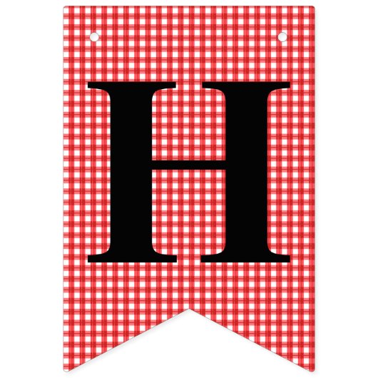 Red Gingham HAPPY BIRTHDAY Banner (Zweite Fahne)
