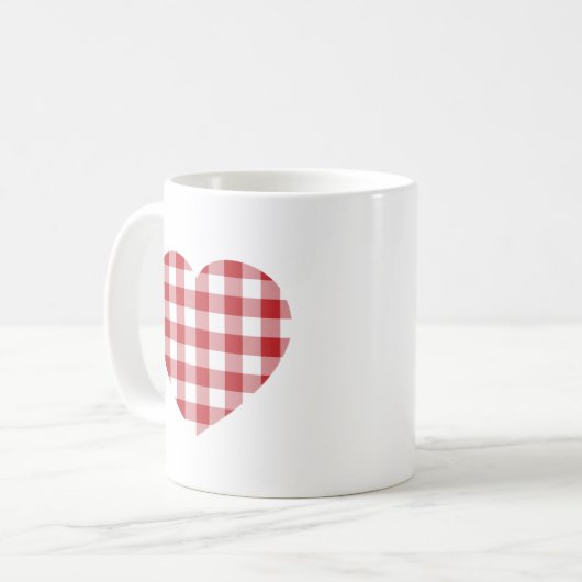 Red Gingham Heart Kaffeetasse (Vorderseite Links)