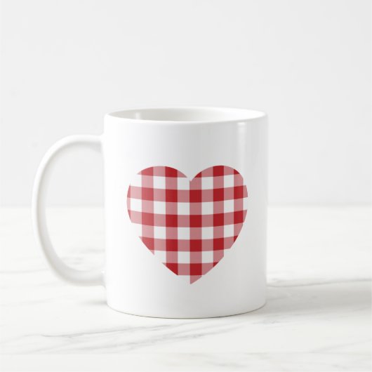 Red Gingham Heart Kaffeetasse (Links)