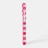 Red Gingham Heart Phone Case iPhone 16 Hülle (Linke Seite)