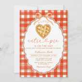 Red Gingham Heart Süsse Pie Baby Dusche Einladung (Vorderseite)