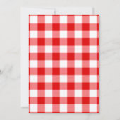 Red Gingham High School Wiedersehen GRILLEN Cookou Einladung (Rückseite)