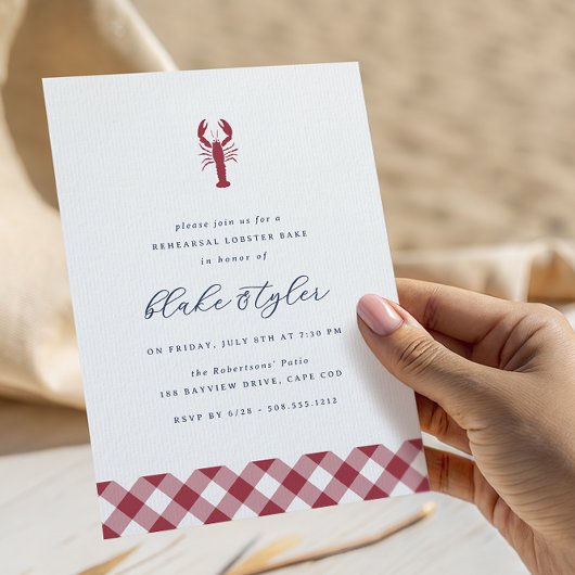 Red Gingham | Hummer Bake Probe Dinner Einladung