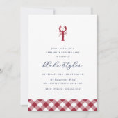 Red Gingham | Hummer Bake Probe Dinner Einladung (Vorderseite)