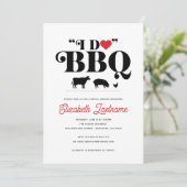 Red Gingham I Do GRILLEN Bridal Shower Einladung (Stehend Vorderseite)