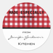 Red Gingham Jar Sticker (Vorderseite)