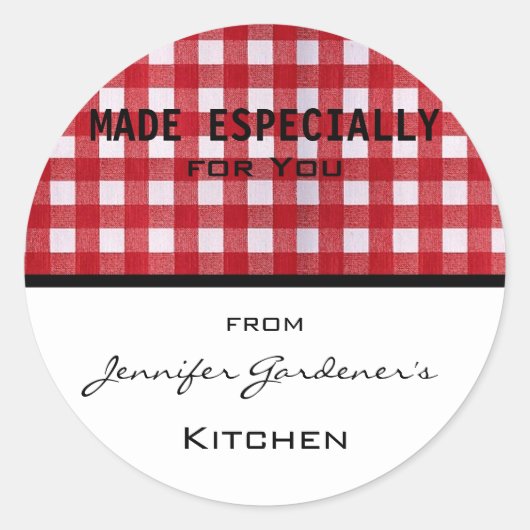 Red Gingham Jar Sticker (Vorderseite)