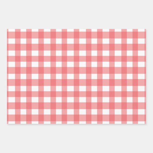 Red Gingham Kariert Birthday Party Geschenkpapier Set (Vorderseite 3)
